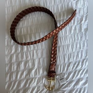 JCrew Anchor Buckle Braided Leather Belt